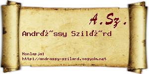 Andrássy Szilárd névjegykártya
