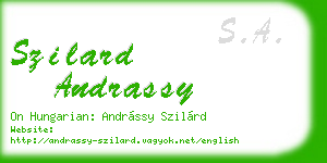 szilard andrassy business card